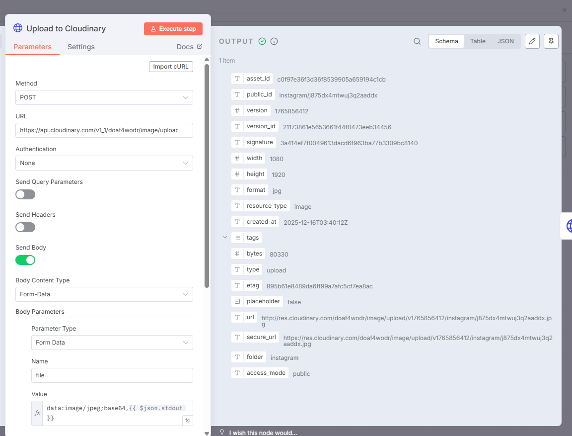 Upload to Cloudinary