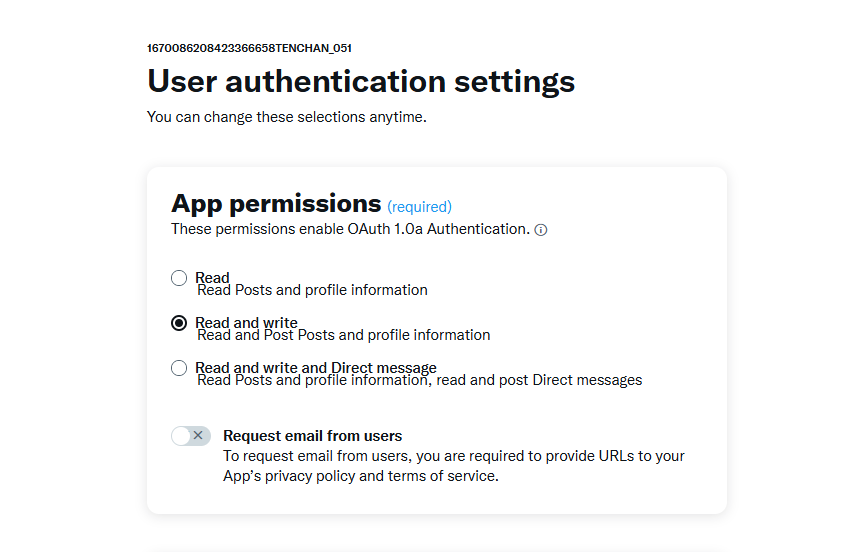 App permissions設定