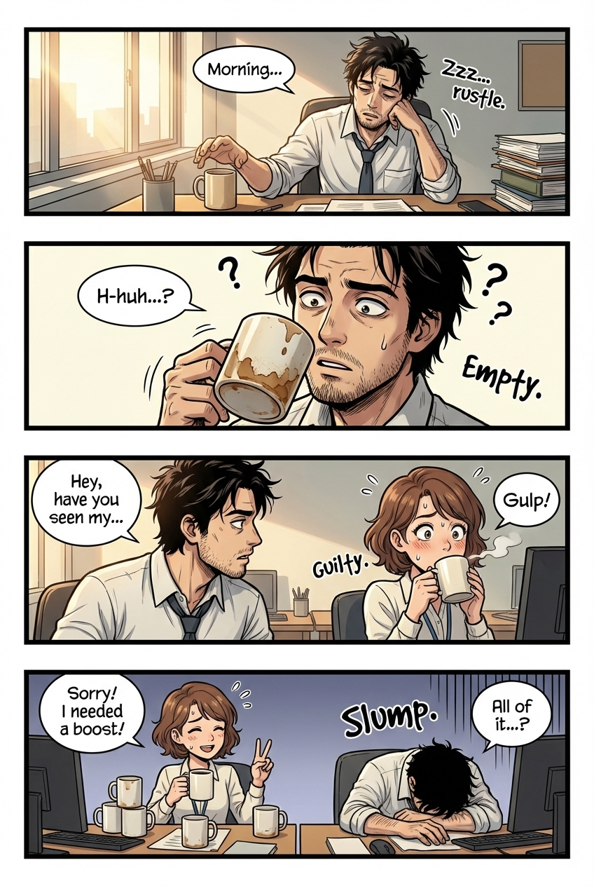 4コマ(コーヒー泥棒)