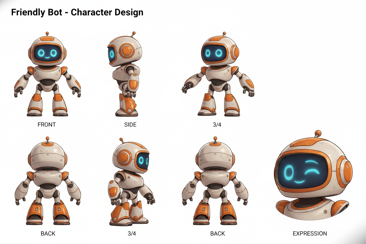 3Dロボットキャラクターシート